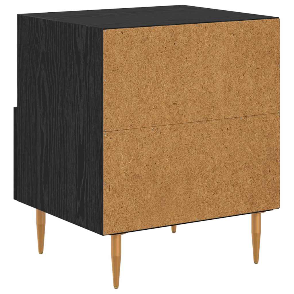 Sengebord Sort 40 x 35 x 47,5 cm Konstrueret træ