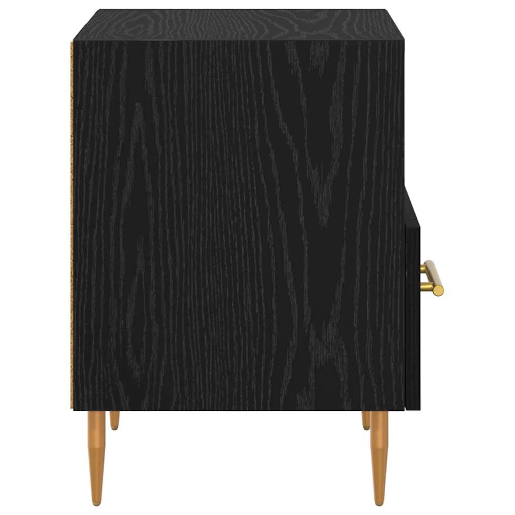 Sengebord Sort 40 x 35 x 47,5 cm Konstrueret træ