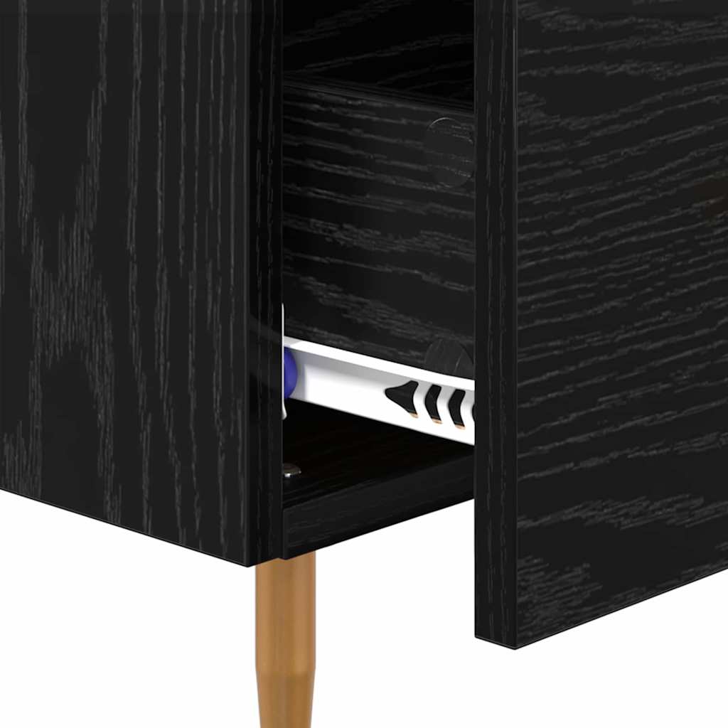 Sengebord 2 stk. Sort 40 x 35 x 47,5 cm Konstrueret træ