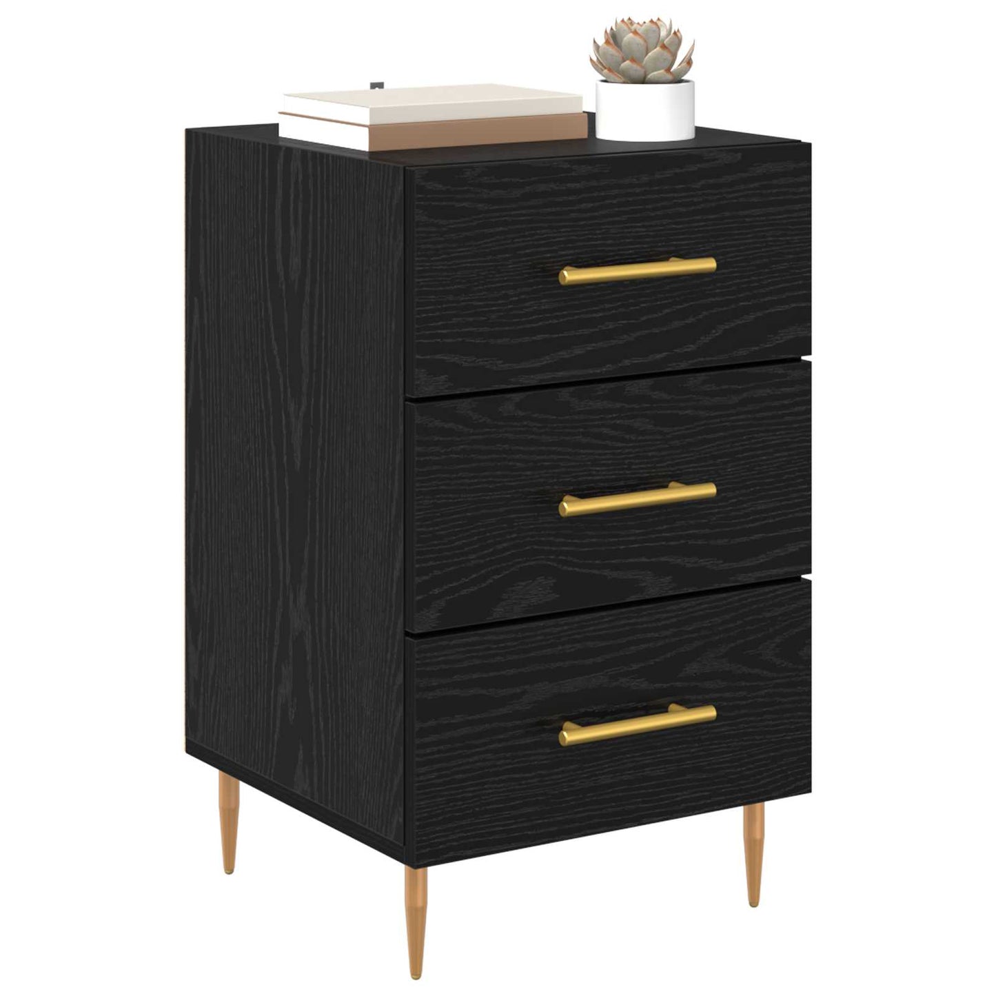 Natskab Sort eg 40 x 40 x 66 cm Konstrueret træ