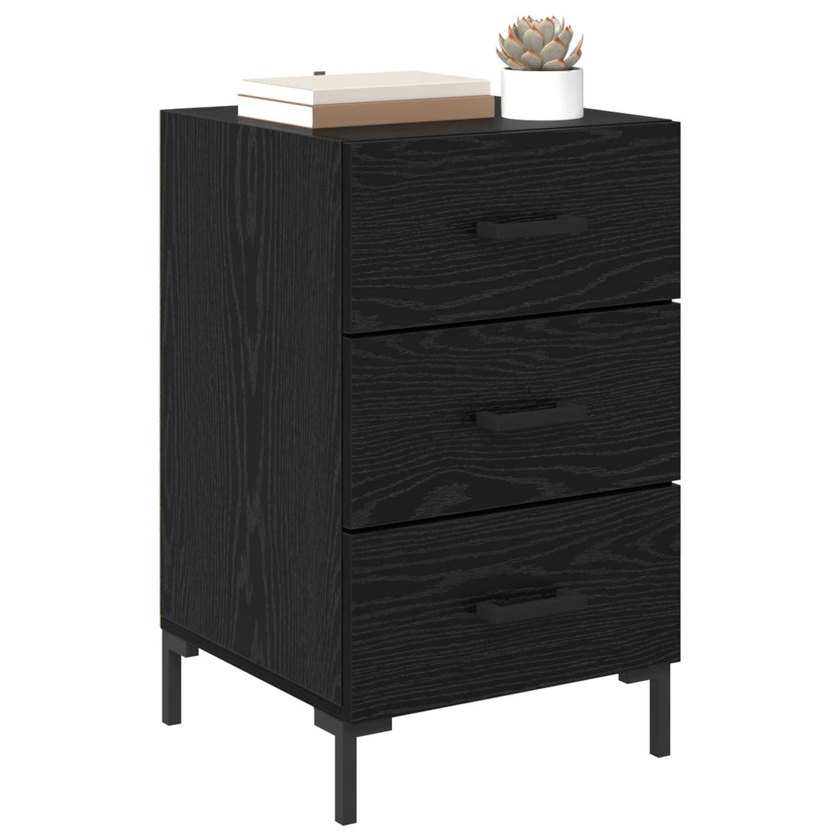Natskab Sort eg 40 x 40 x 66 cm Konstrueret træ