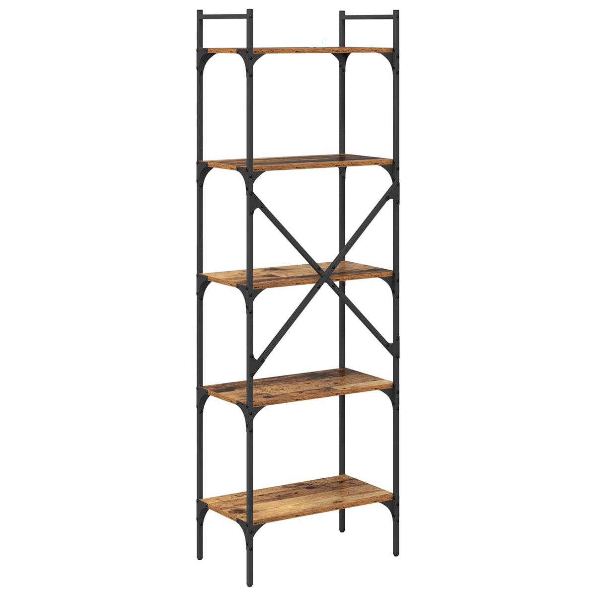 Bogreol 5 niveauer 56 x 32 x 174 cm Konstrueret træ Gammelt træ