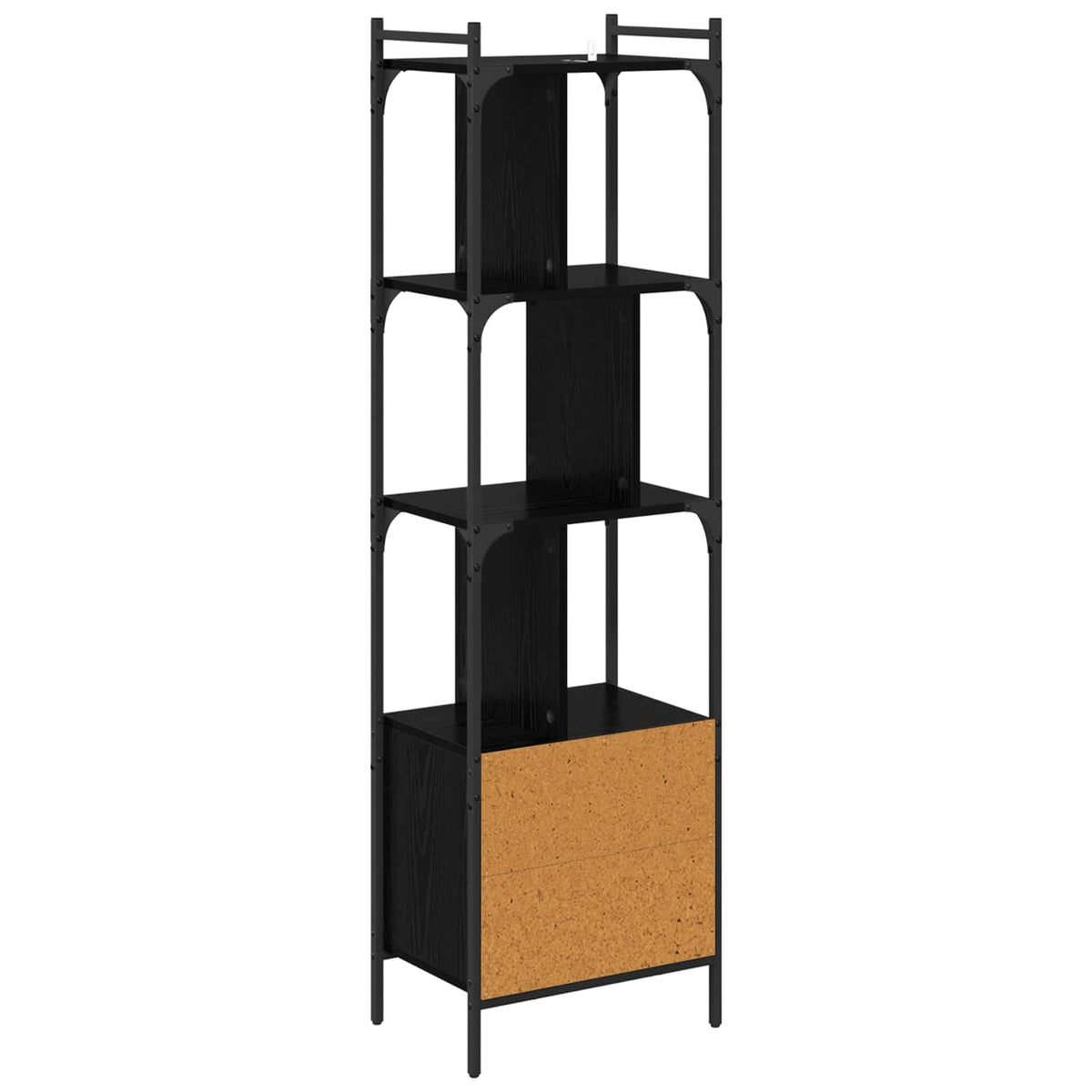 Bogreol 6 niveauer 44,5 x 30 x 154,5 cm Konstrueret træ Sort eg