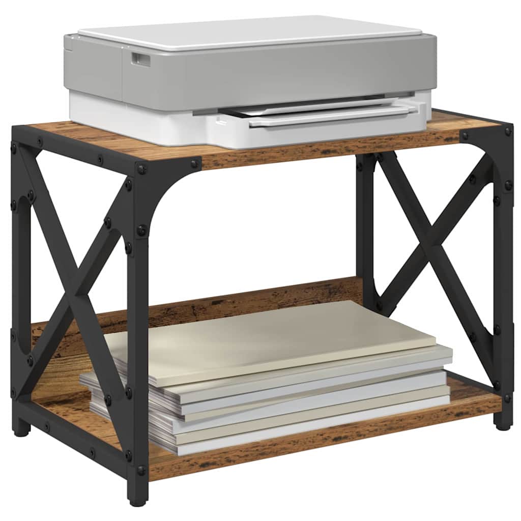 Printerstand Gammelt træ 44 x 26 x 31.5 cm Konstrueret træ