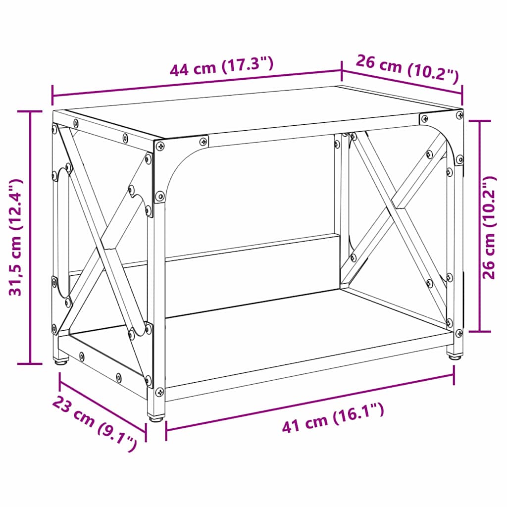 Printerstand Gammelt træ 44 x 26 x 31.5 cm Konstrueret træ