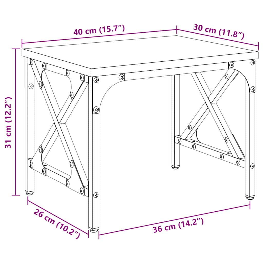 Printerstand Gammelt træ 40 x 30 x 31 cm Konstrueret træ