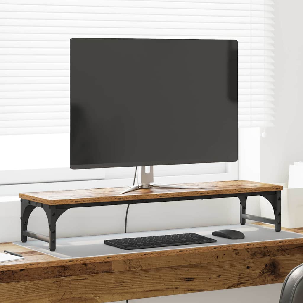 Monitor Stativ Gammelt træ 85 x 23 x 15,5 cm Konstrueret træ