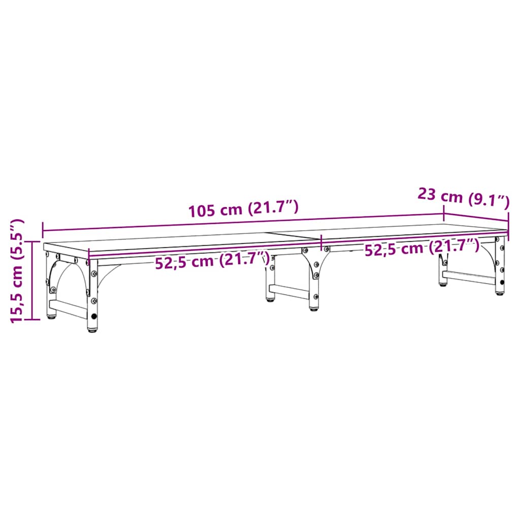 Monitor Stativ Gammelt træ 105 x 23 x 15,5 cm Konstrueret træ