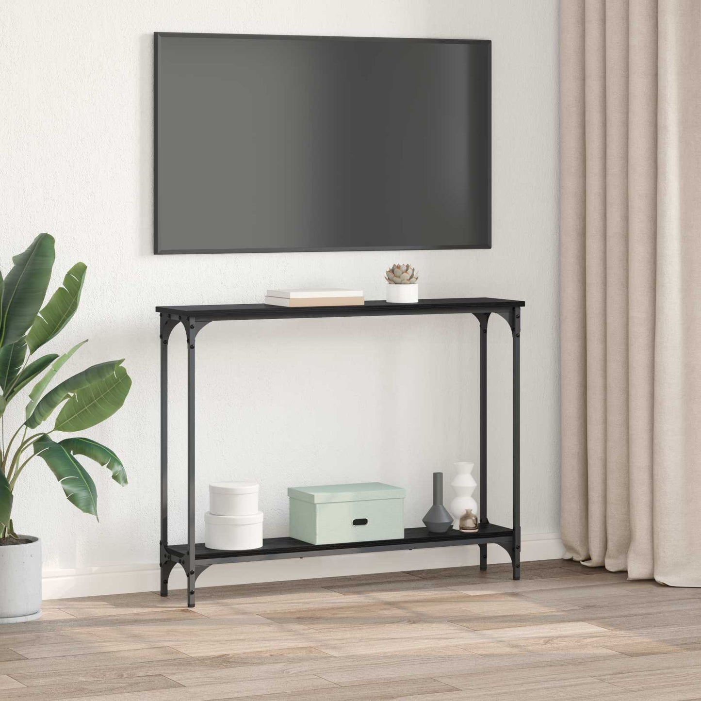 Konsolbord Sort eg 100 x 22,5 x 75 cm Konstrueret træ