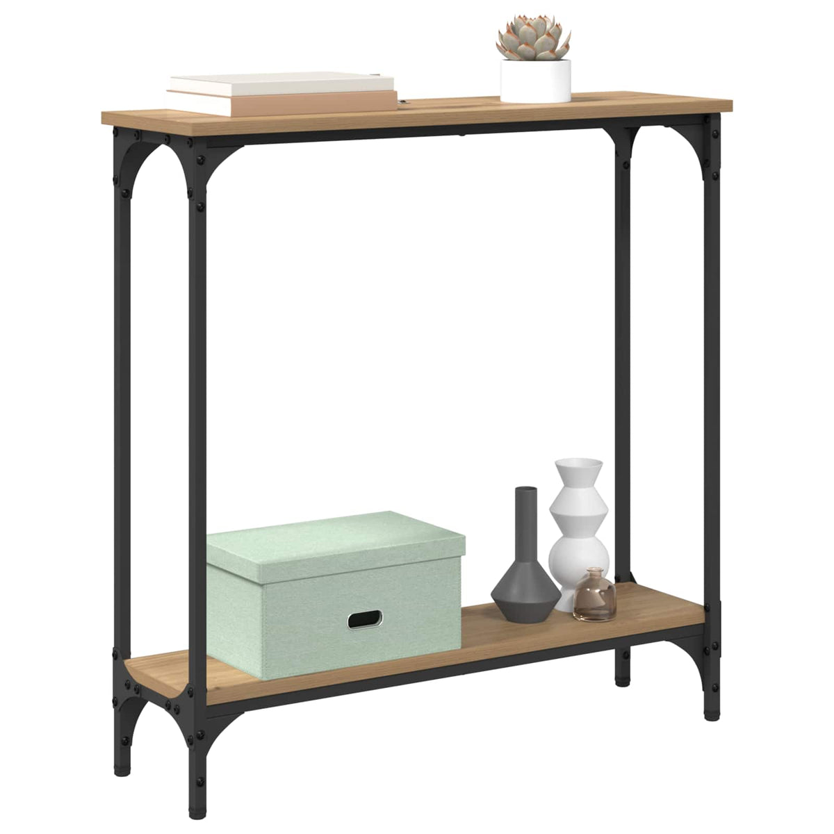 Konsolbord Artisan Egetræ 75 x 22,5 x 75 cm Konstrueret træ