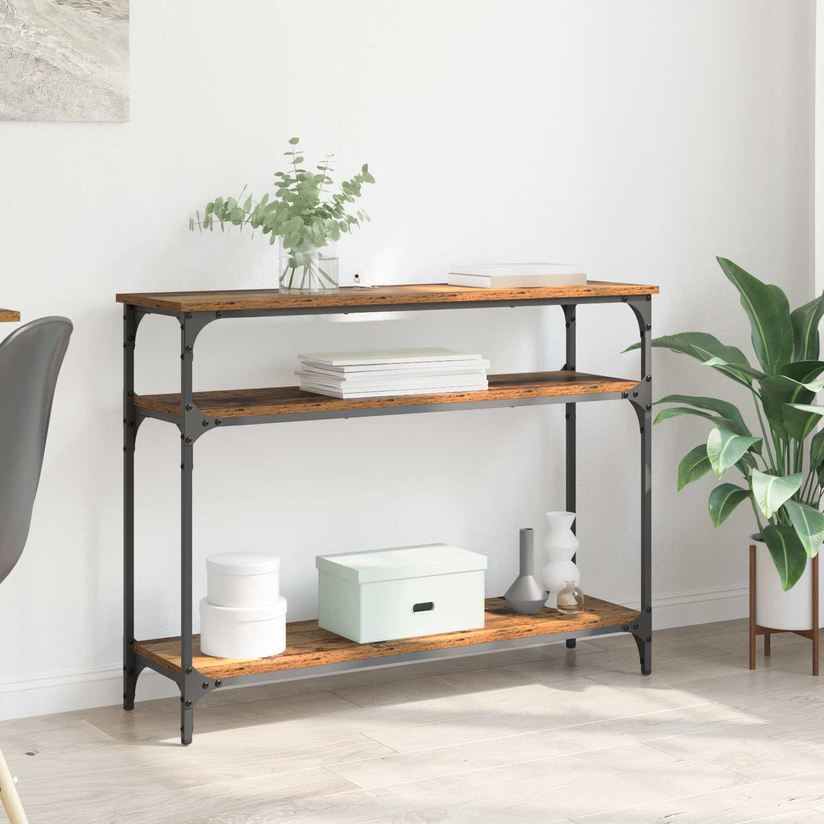 Konsolbord Gammelt træ 100 x 29 x 75 cm Konstrueret træ