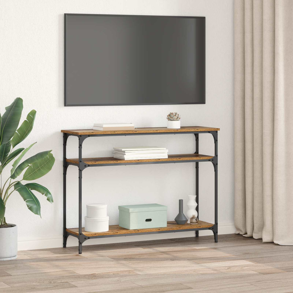 Konsolbord Gammelt træ 100 x 29 x 75 cm Konstrueret træ
