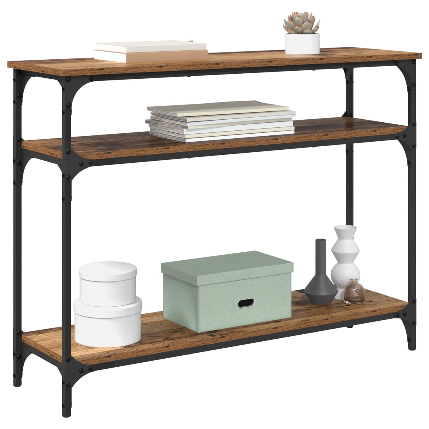 Konsolbord Gammelt træ 100 x 29 x 75 cm Konstrueret træ