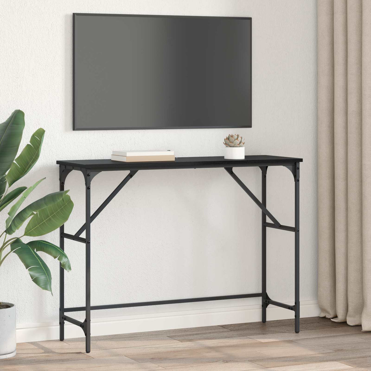 Konsolbord Sort eg 100 x 32 x 75 cm Konstrueret træ