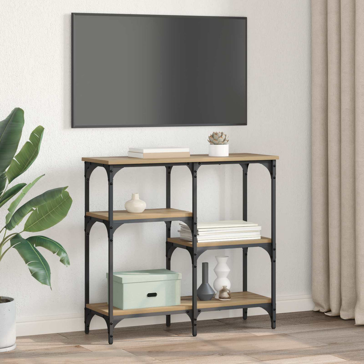 Konsolbord Artisan Egetræ 80 x 29 x 75 cm Konstrueret træ