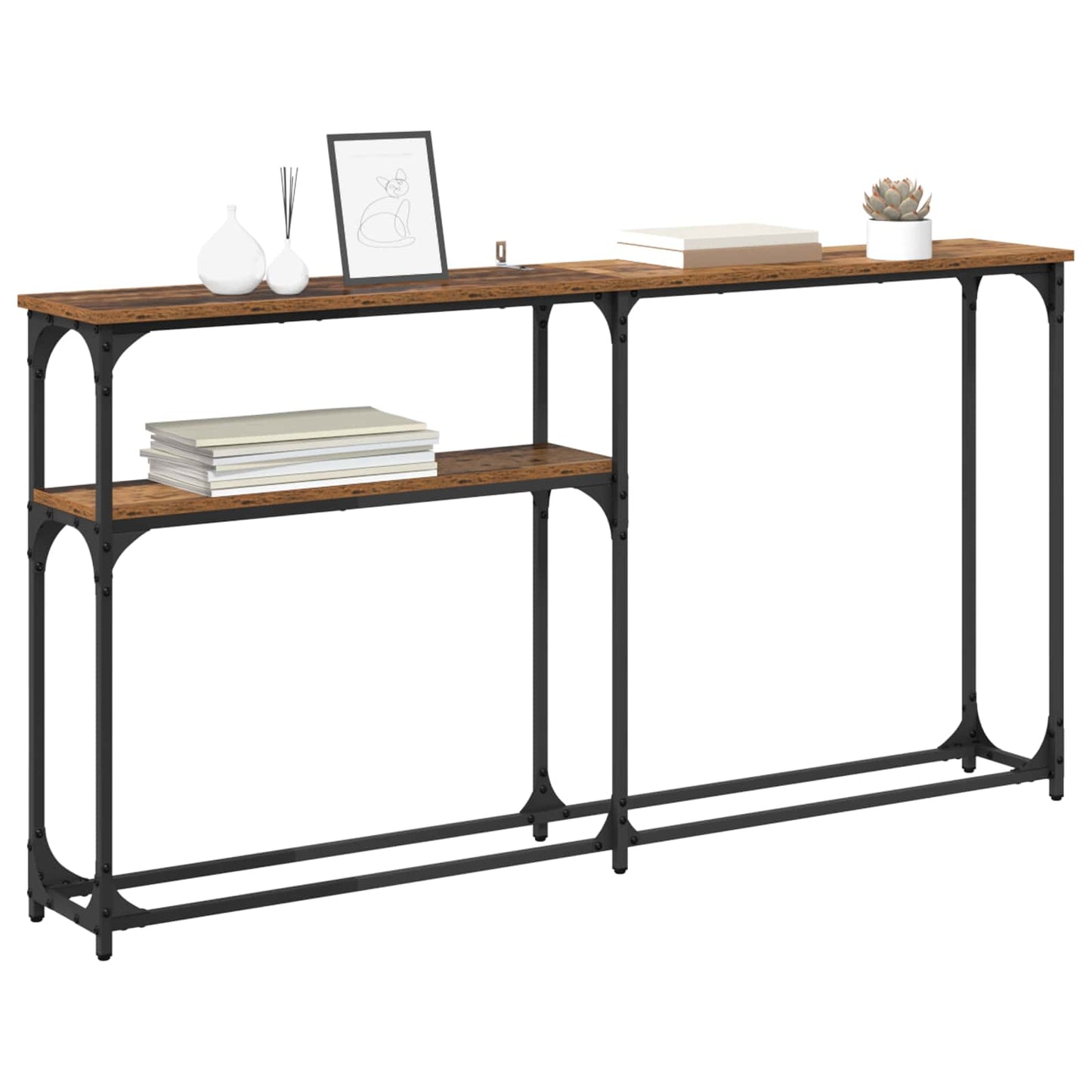 Konsolbord Gammelt træ 145 x 22,5 x 75 cm Konstrueret træ