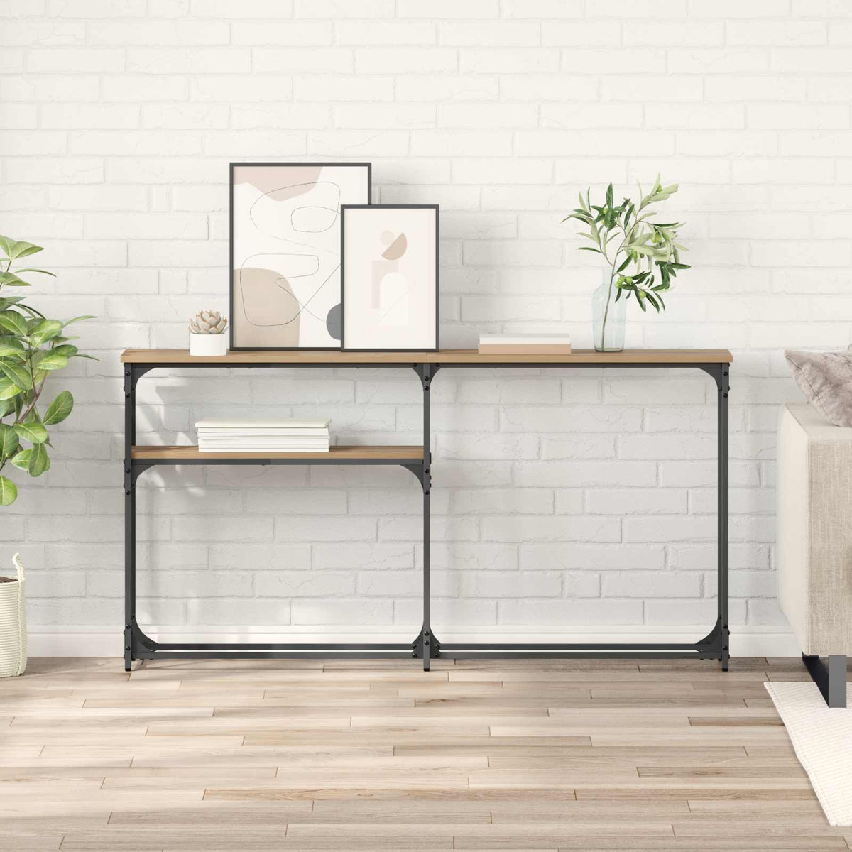 Konsolbord Artisan Egetræ 145 x 22,5 x 75 cm Konstrueret træ