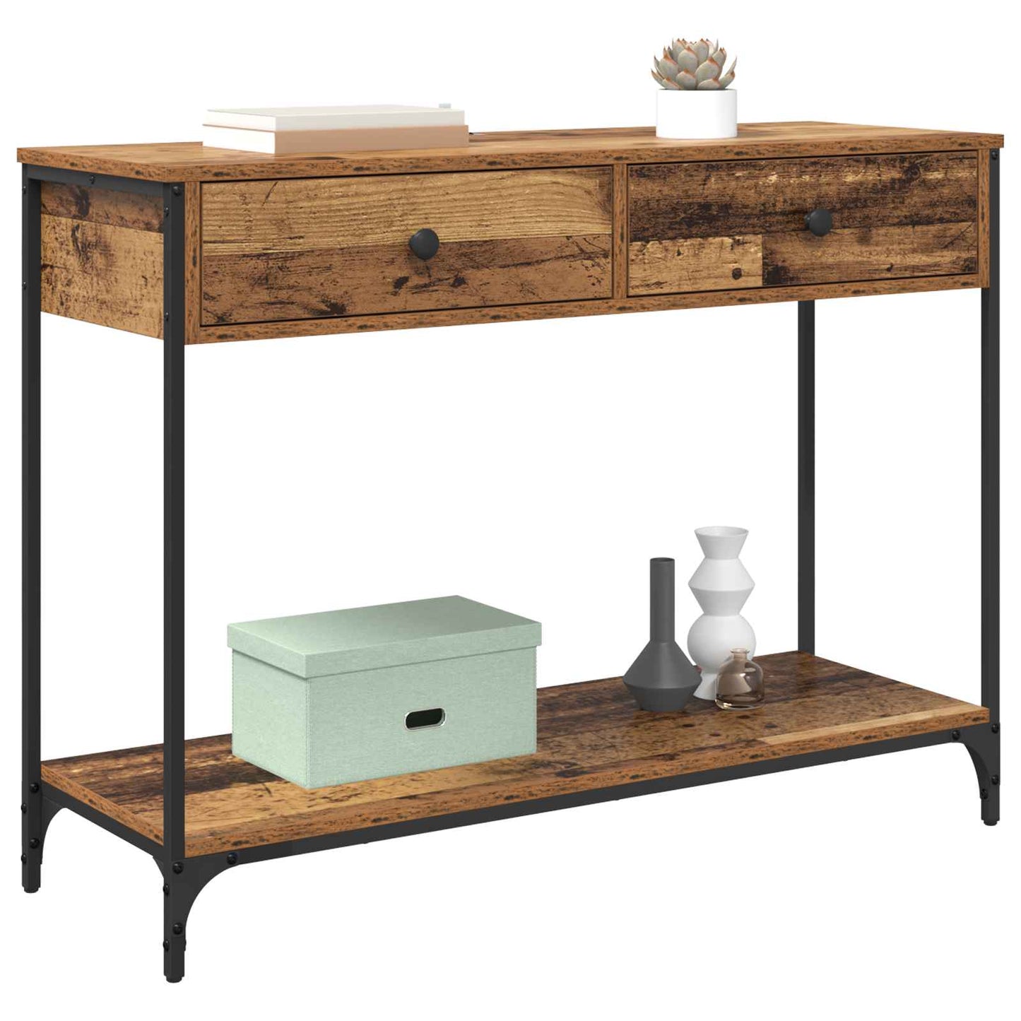 Konsolbord Gammelt træ 100 x 34,5 x 75 cm Konstrueret træ
