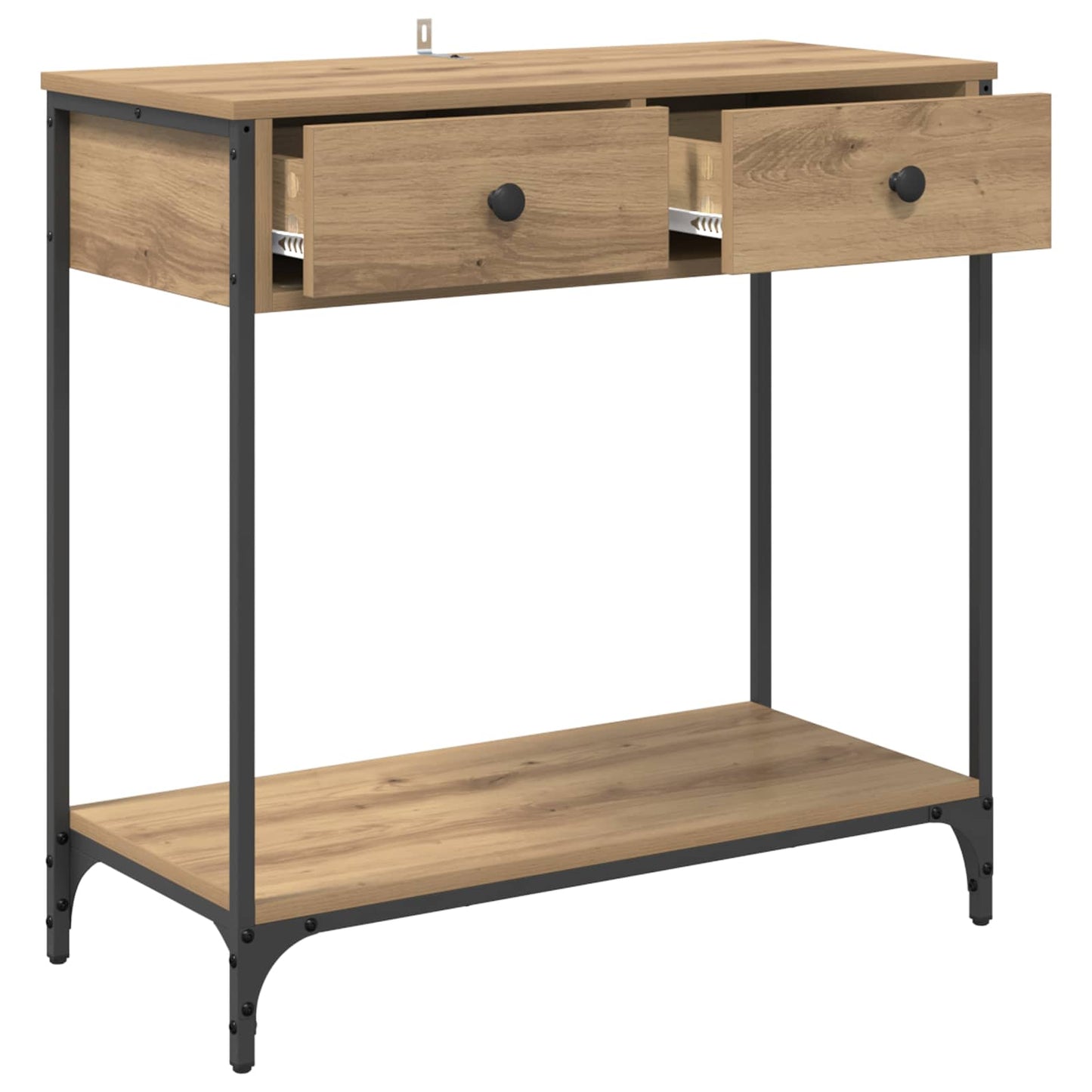 Konsolbord Artisan Egetræ 75 x 34,5 x 75 cm Konstrueret træ