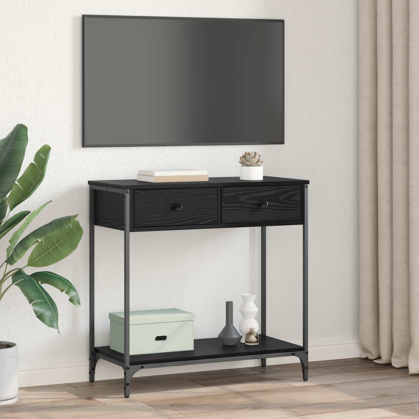Konsolbord Sort eg 75 x 34,5 x 75 cm Konstrueret træ