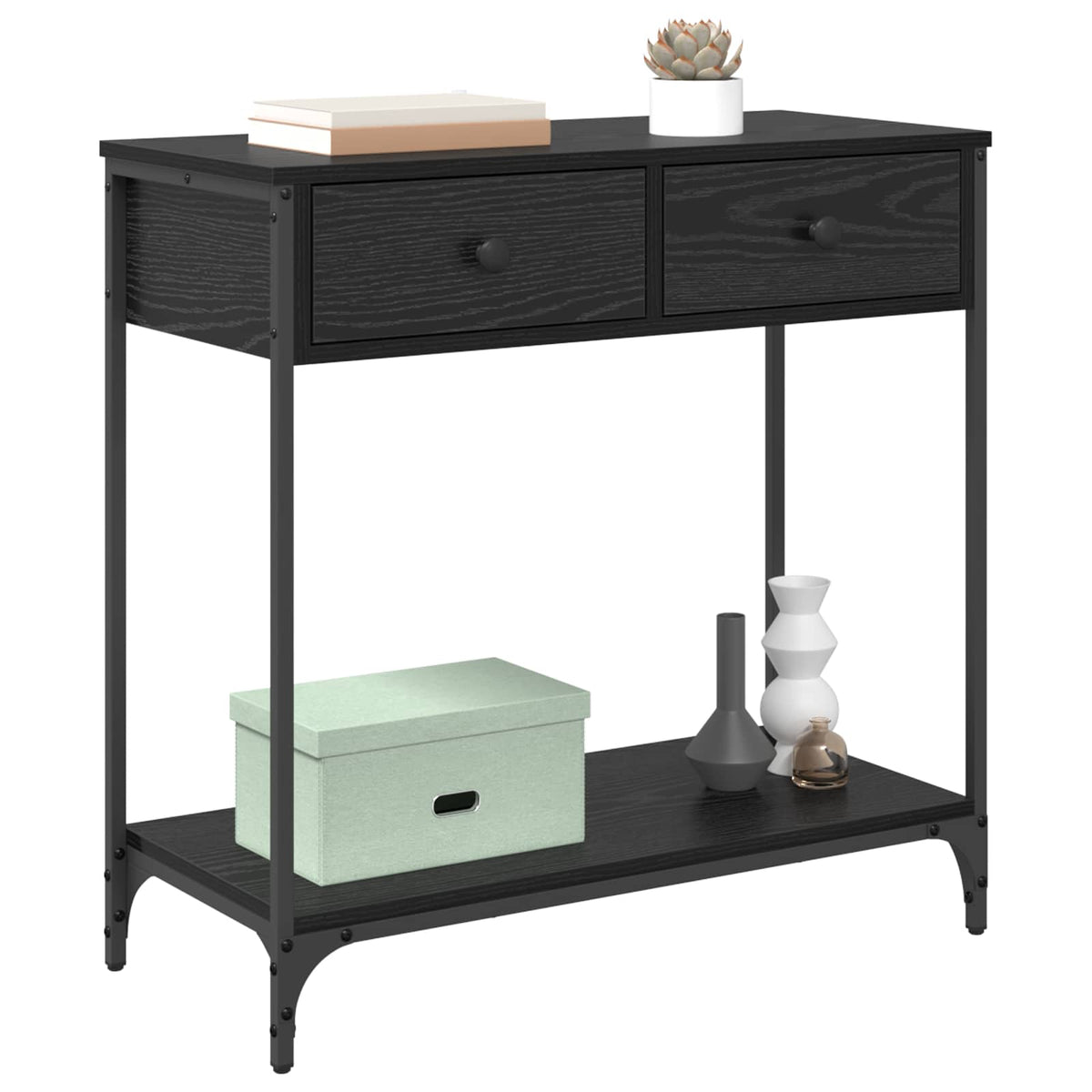 Konsolbord Sort eg 75 x 34,5 x 75 cm Konstrueret træ