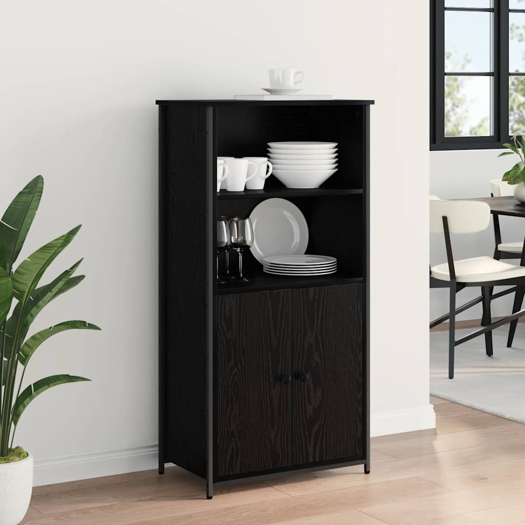 Highboard Sort eg 62 x 36 x 121,5 cm Konstrueret træ
