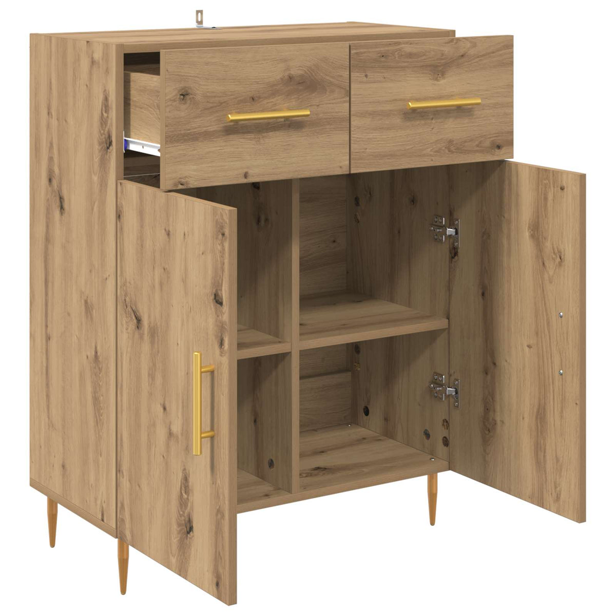 Sideboard Artisan Egetræ 69,5 x 34 x 90 cm Konstrueret træ