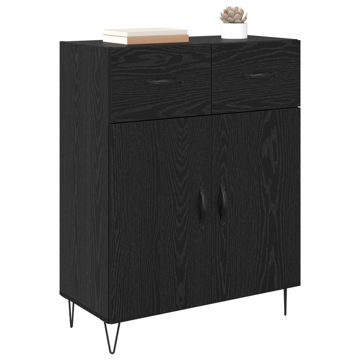 Sideboard Sort eg 69,5 x 34 x 90 cm Konstrueret træ