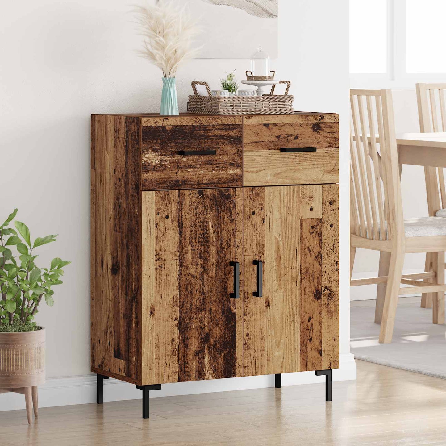 Sideboard Gammelt træ 69,5 x 34 x 90 cm Konstrueret træ