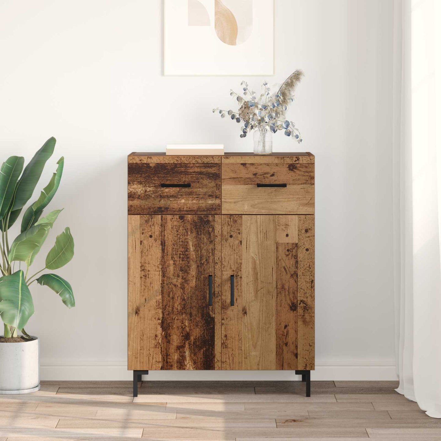 Sideboard Gammelt træ 69,5 x 34 x 90 cm Konstrueret træ