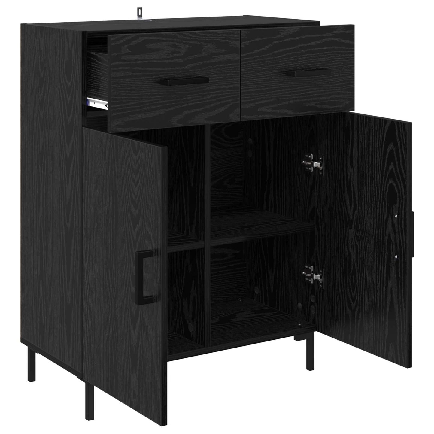 Sideboard Sort eg 69,5 x 34 x 90 cm Konstrueret træ