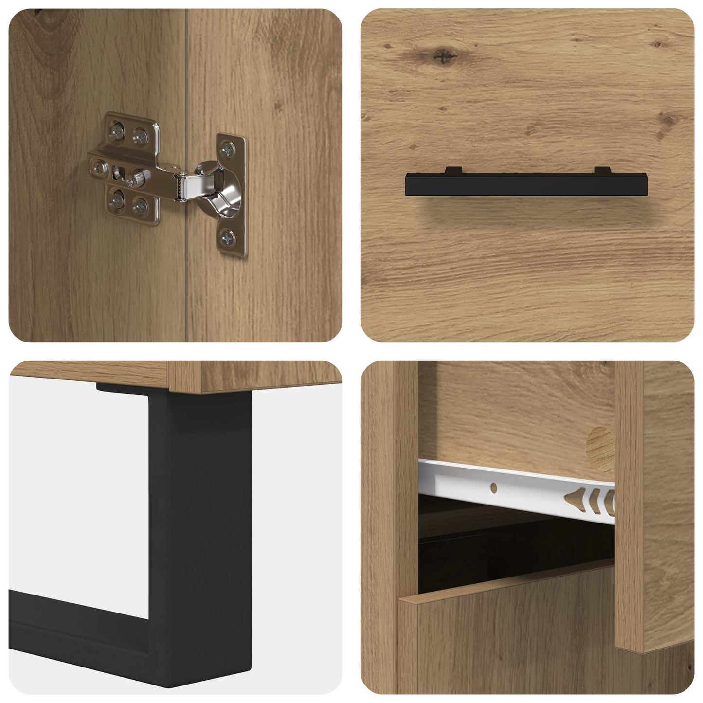 Sideboard Artisan Egetræ 69,5 x 34 x 90 cm Konstrueret træ