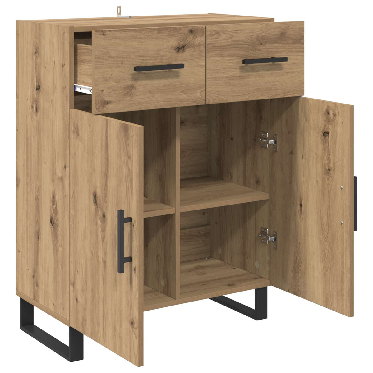Sideboard Artisan Egetræ 69,5 x 34 x 90 cm Konstrueret træ