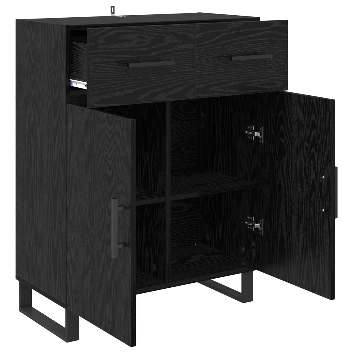 Sideboard Sort eg 69,5 x 34 x 90 cm Konstrueret træ