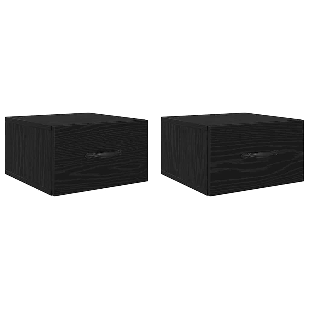 Natskab 2 stk. Sort eg 35 x 35 x 20 cm Konstrueret træ