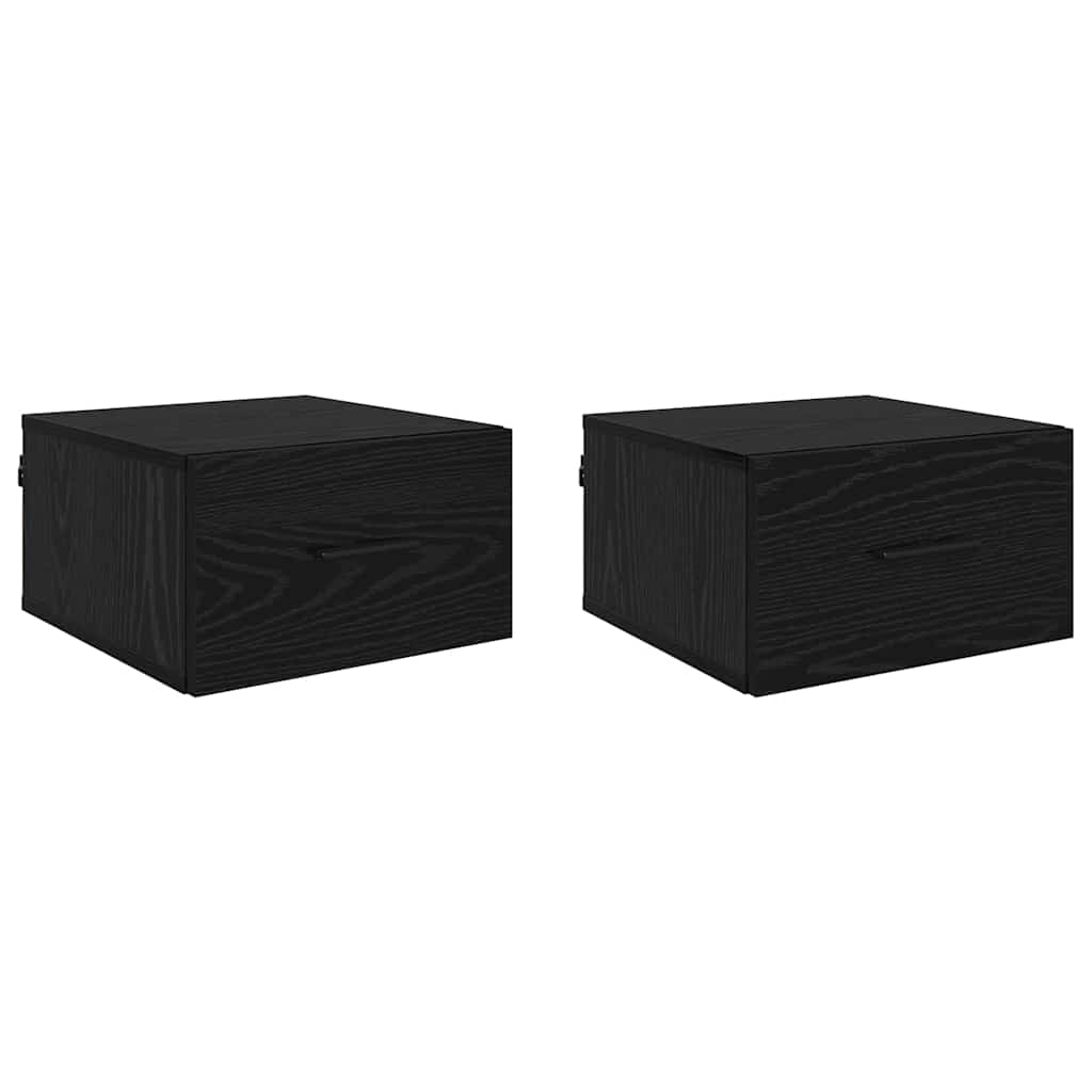 Natskab 2 stk. Sort eg 35 x 35 x 20 cm Konstrueret træ