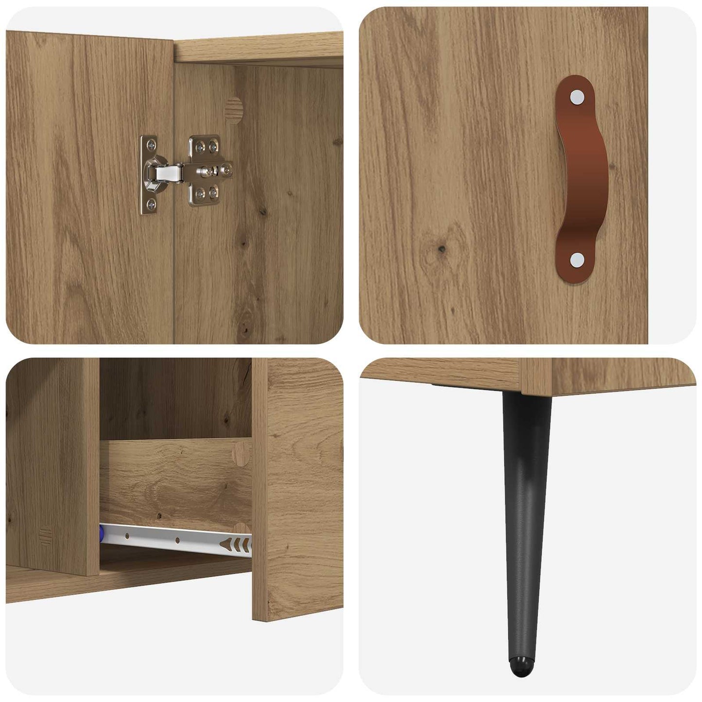 Sideboard Artisan Egetræ 100 x 36 x 60 cm Konstrueret træ