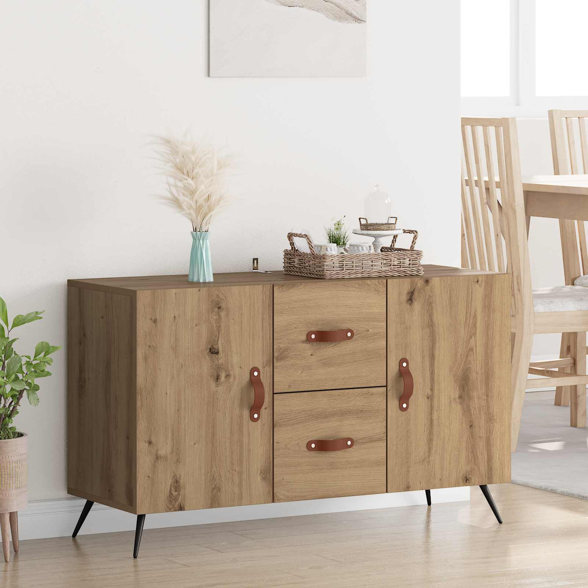 Sideboard Artisan Egetræ 100 x 36 x 60 cm Konstrueret træ