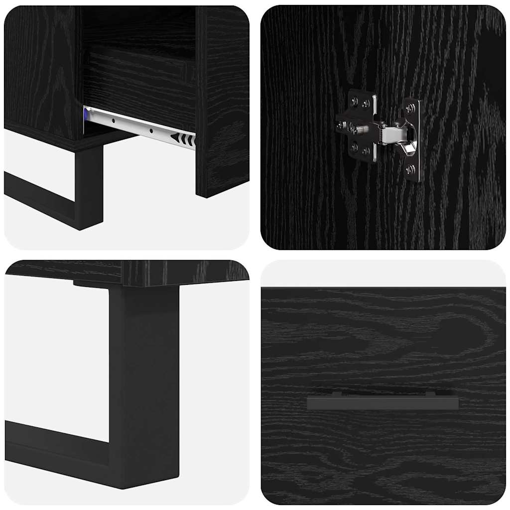 Highboard Sort eg 69,5 x 30 x 115 cm Konstrueret træ