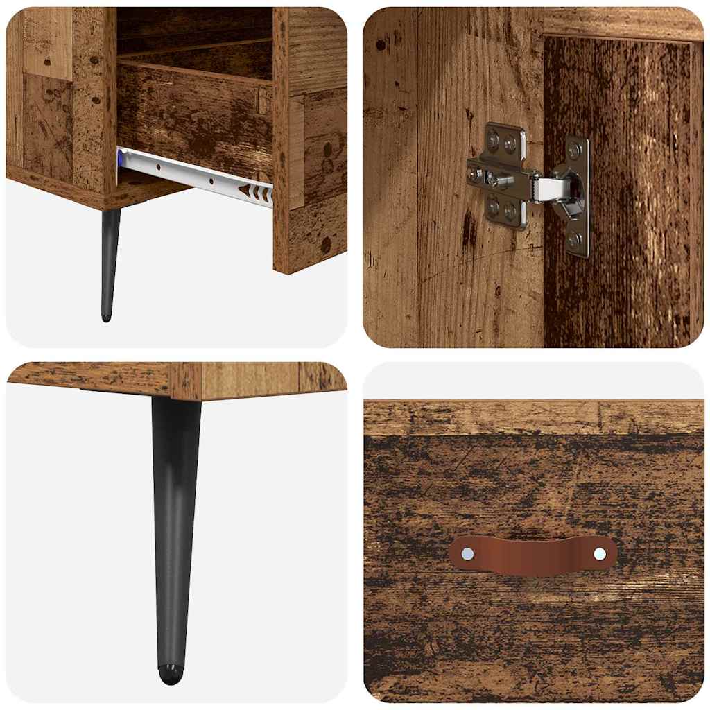 Highboard Gammelt træ 69,5 x 31 x 115 cm Ingeniørtræ og glas