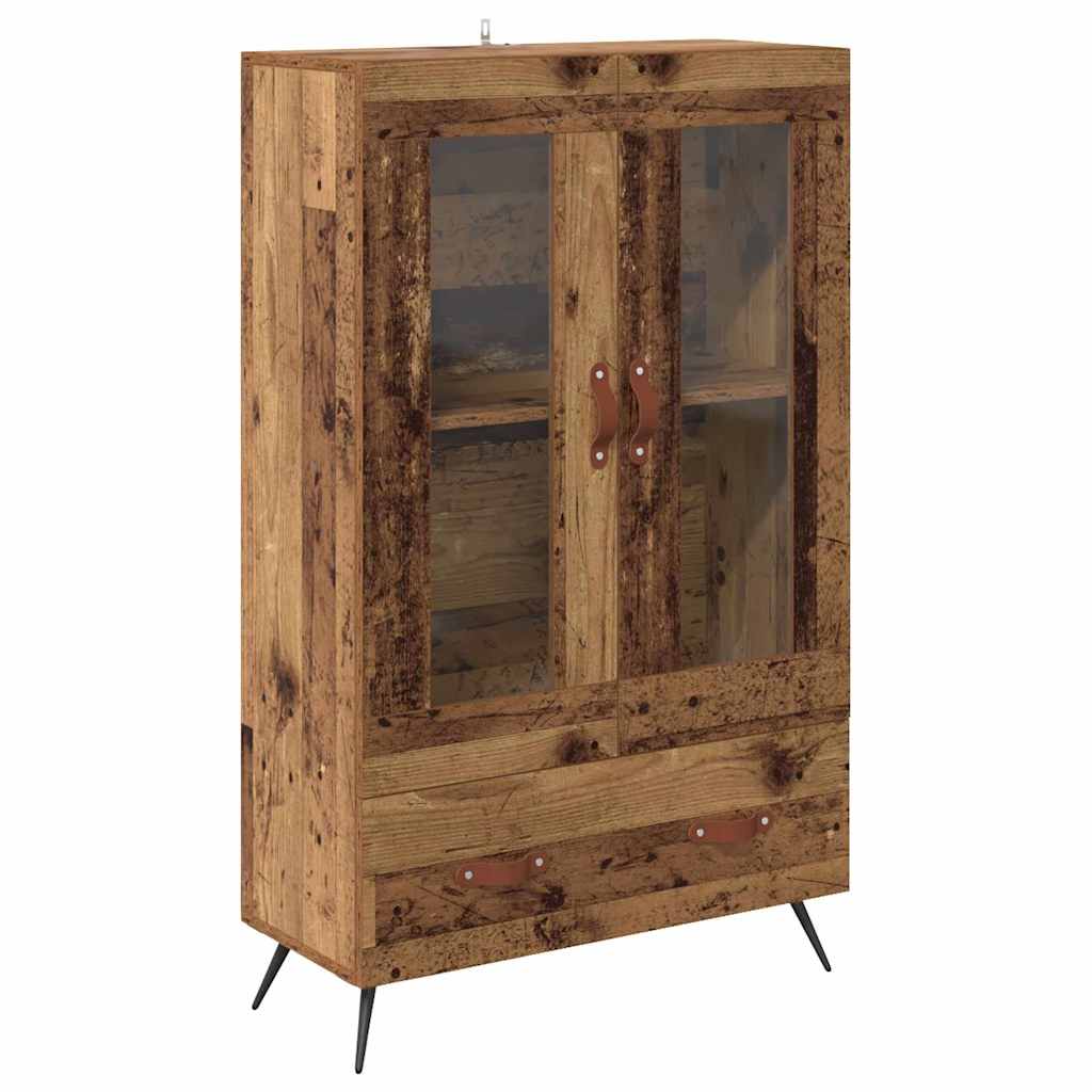 Highboard Gammelt træ 69,5 x 31 x 115 cm Ingeniørtræ og glas