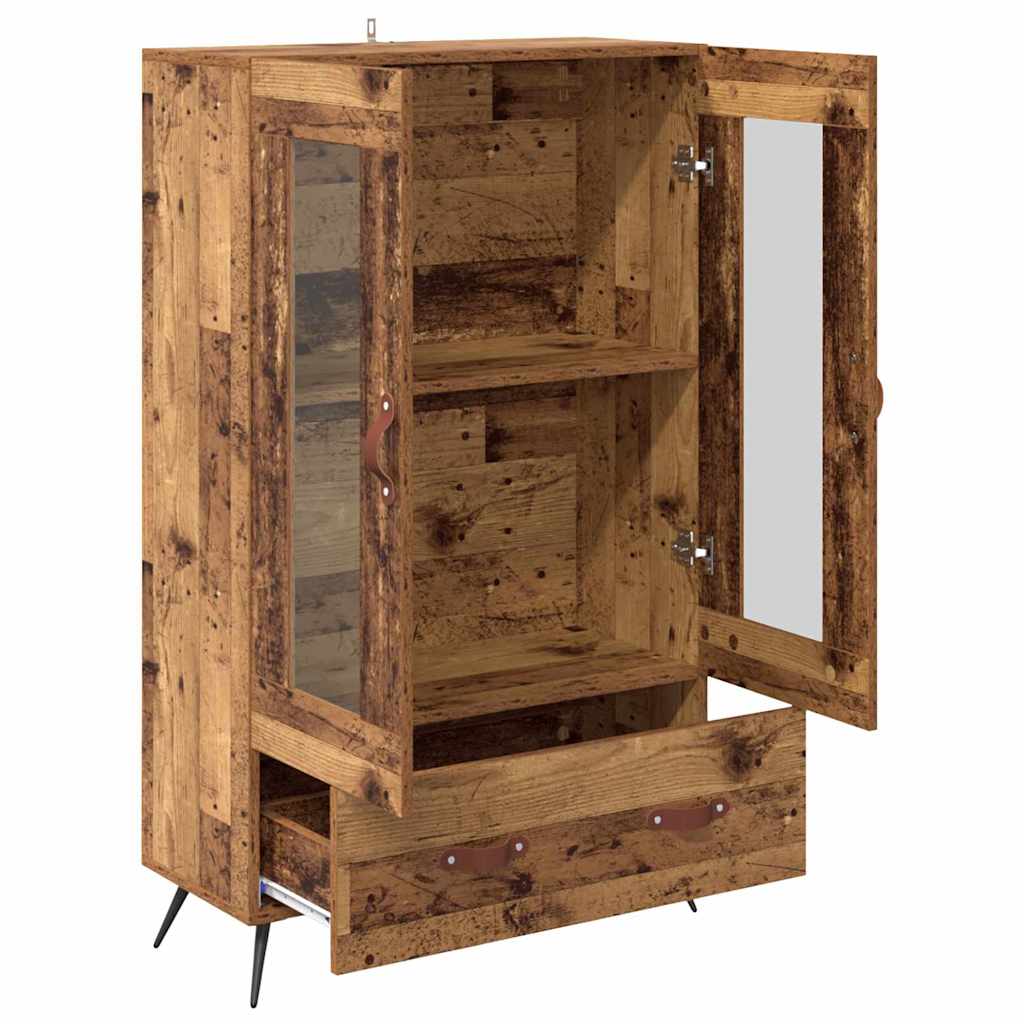 Highboard Gammelt træ 69,5 x 31 x 115 cm Ingeniørtræ og glas