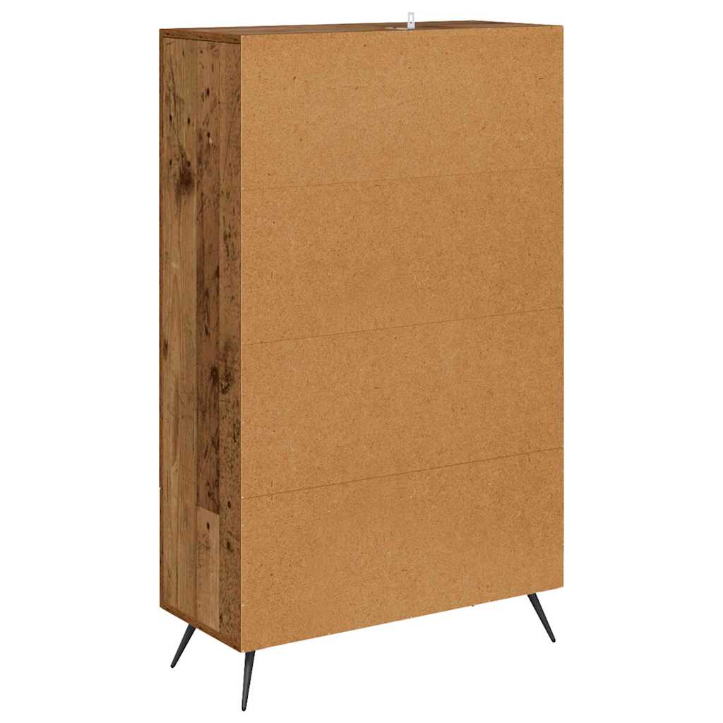 Highboard Gammelt træ 69,5 x 31 x 115 cm Ingeniørtræ og glas