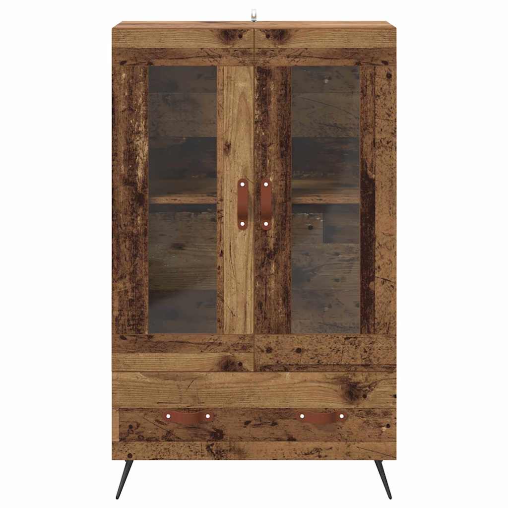 Highboard Gammelt træ 69,5 x 31 x 115 cm Ingeniørtræ og glas