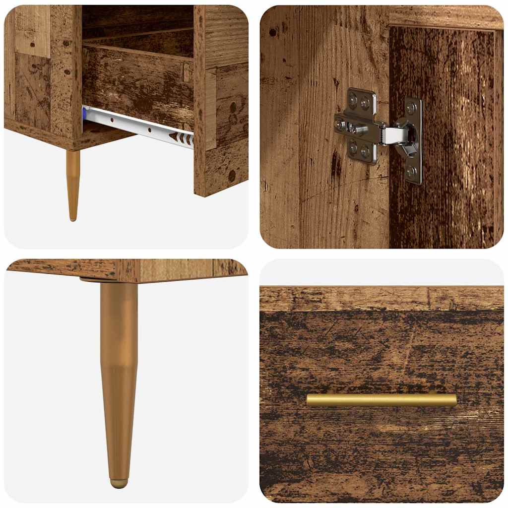 Highboard Gammelt træ 69,5 x 31 x 115 cm Ingeniørtræ og glas