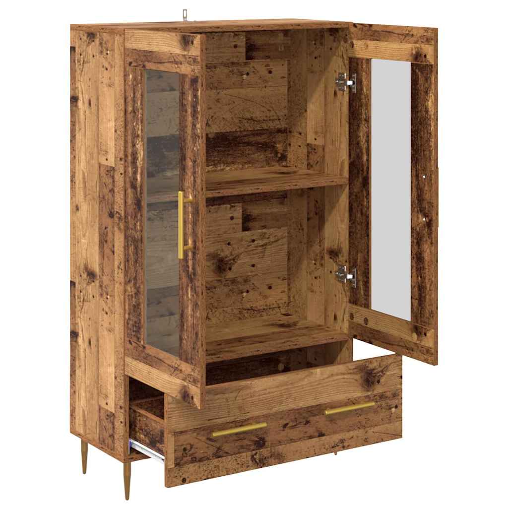 Highboard Gammelt træ 69,5 x 31 x 115 cm Ingeniørtræ og glas