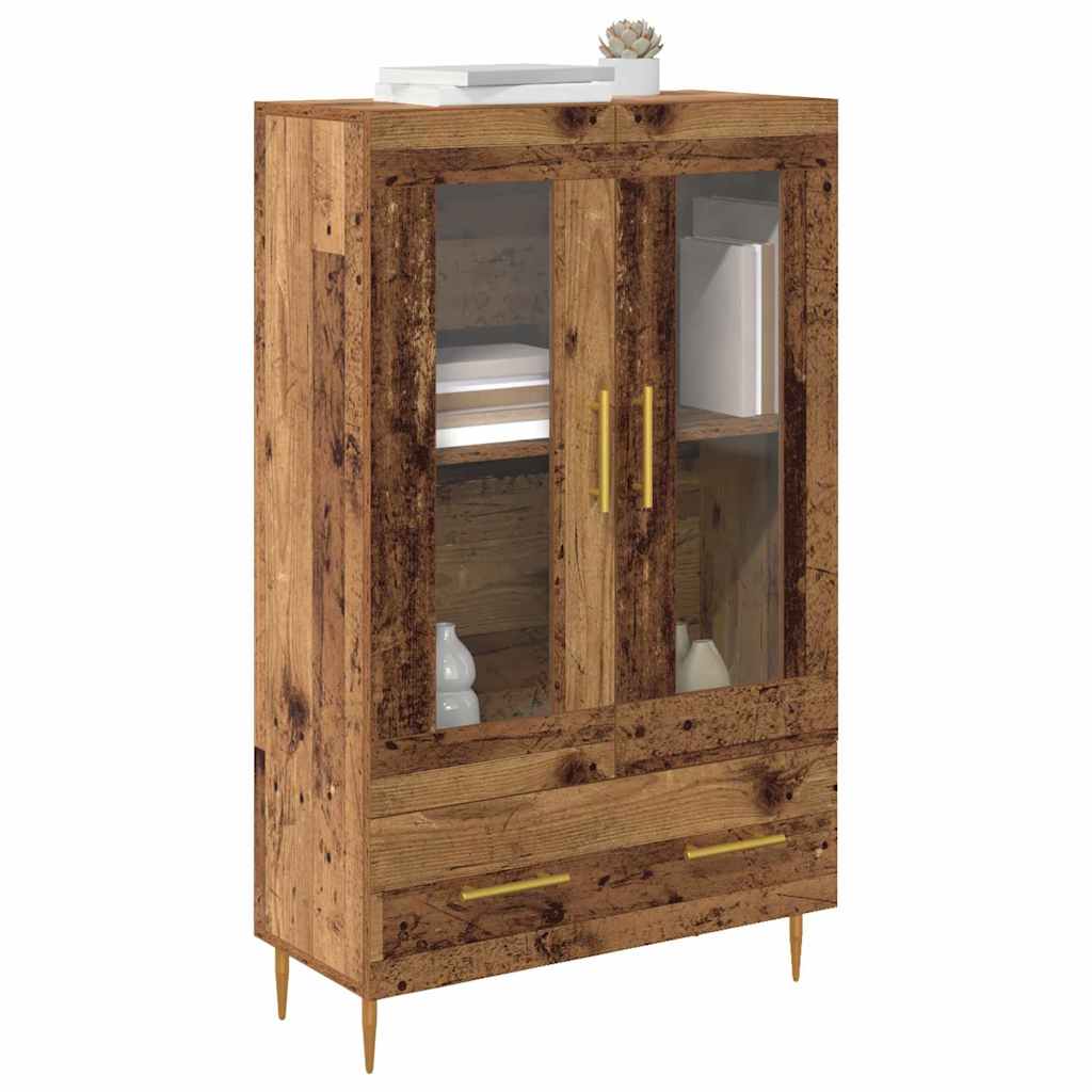 Highboard Gammelt træ 69,5 x 31 x 115 cm Ingeniørtræ og glas