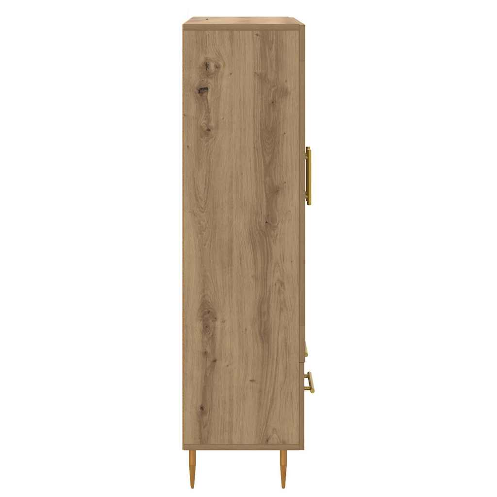 Highboard Artisan Egetræ 69,5 x 31 x 115 cm Ingeniørtræ og glas