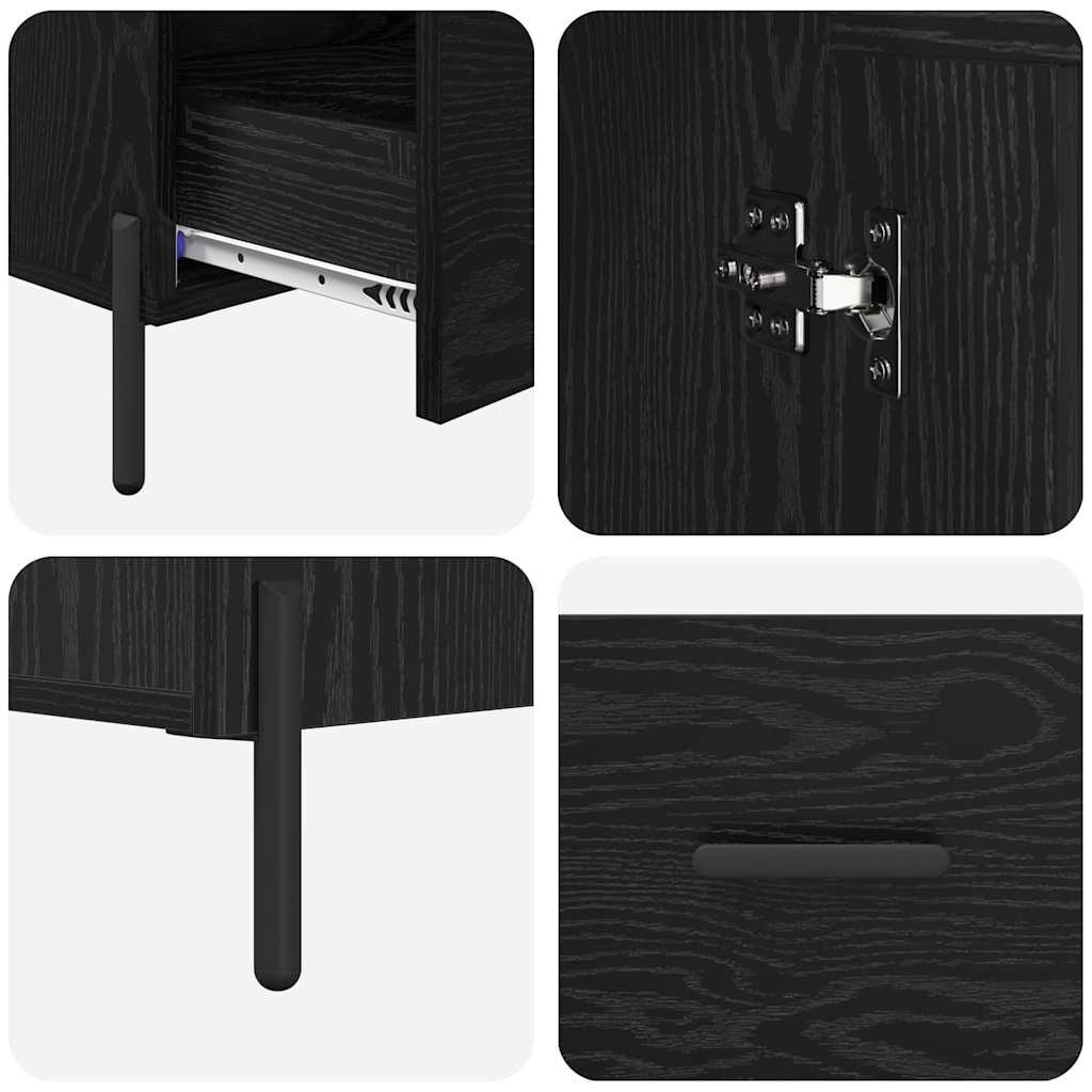 Highboard CORONA Sort eg 69,5 x 31 x 115 cm Konstrueret træ