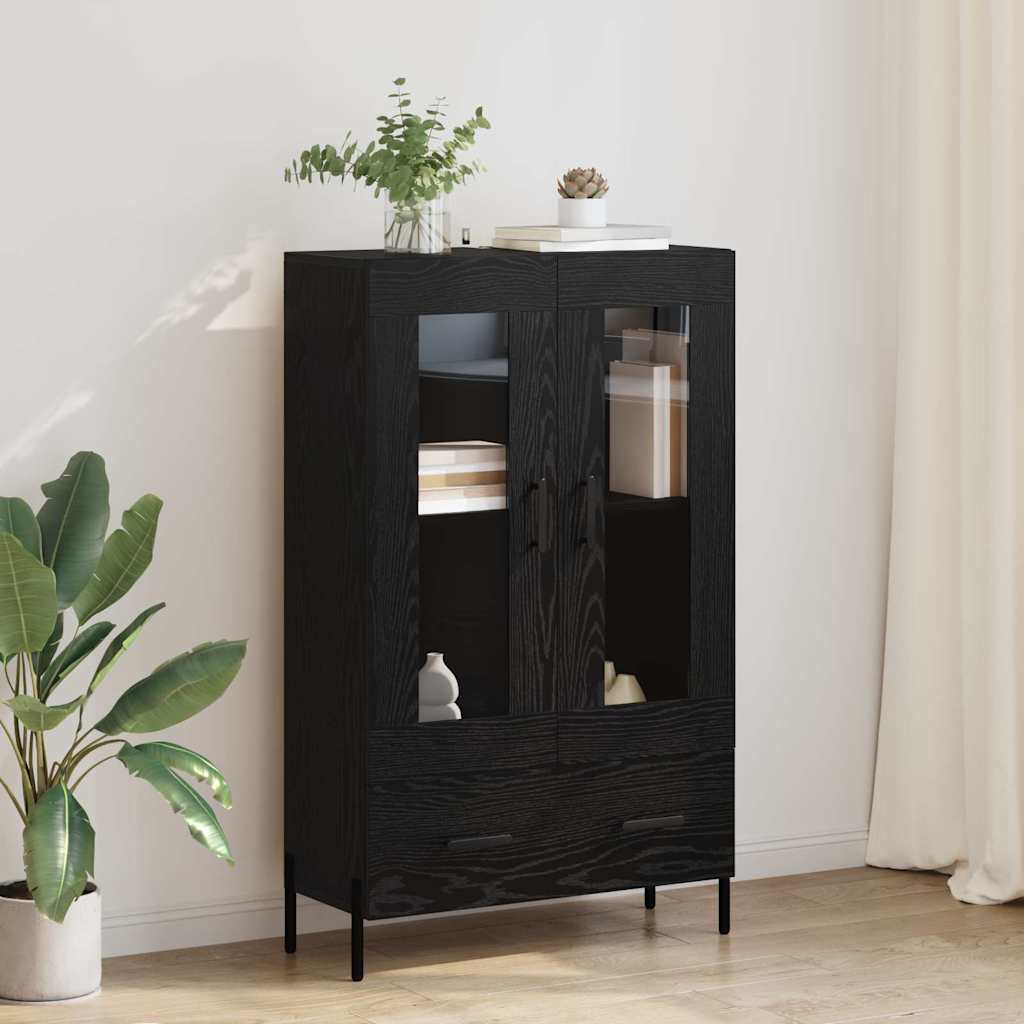 Highboard CORONA Sort eg 69,5 x 31 x 115 cm Konstrueret træ